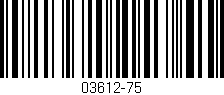 Código de barras (EAN, GTIN, SKU, ISBN): '03612-75'