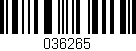 Código de barras (EAN, GTIN, SKU, ISBN): '036265'
