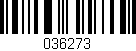 Código de barras (EAN, GTIN, SKU, ISBN): '036273'