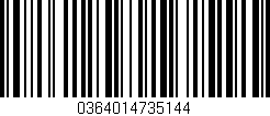 Código de barras (EAN, GTIN, SKU, ISBN): '0364014735144'