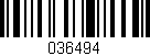 Código de barras (EAN, GTIN, SKU, ISBN): '036494'