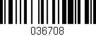 Código de barras (EAN, GTIN, SKU, ISBN): '036708'