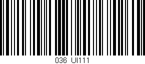 Código de barras (EAN, GTIN, SKU, ISBN): '036/UI111'