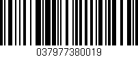 Código de barras (EAN, GTIN, SKU, ISBN): '037977380019'