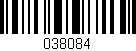 Código de barras (EAN, GTIN, SKU, ISBN): '038084'