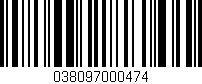 Código de barras (EAN, GTIN, SKU, ISBN): '038097000474'