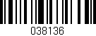Código de barras (EAN, GTIN, SKU, ISBN): '038136'