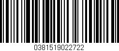 Código de barras (EAN, GTIN, SKU, ISBN): '0381519022722'