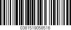 Código de barras (EAN, GTIN, SKU, ISBN): '0381519058516'