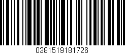 Código de barras (EAN, GTIN, SKU, ISBN): '0381519181726'