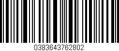 Código de barras (EAN, GTIN, SKU, ISBN): '0383643762802'