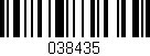 Código de barras (EAN, GTIN, SKU, ISBN): '038435'