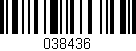 Código de barras (EAN, GTIN, SKU, ISBN): '038436'