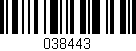 Código de barras (EAN, GTIN, SKU, ISBN): '038443'