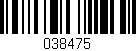 Código de barras (EAN, GTIN, SKU, ISBN): '038475'