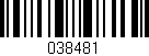 Código de barras (EAN, GTIN, SKU, ISBN): '038481'