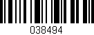 Código de barras (EAN, GTIN, SKU, ISBN): '038494'