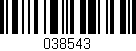 Código de barras (EAN, GTIN, SKU, ISBN): '038543'