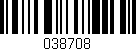 Código de barras (EAN, GTIN, SKU, ISBN): '038708'