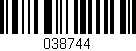 Código de barras (EAN, GTIN, SKU, ISBN): '038744'