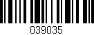 Código de barras (EAN, GTIN, SKU, ISBN): '039035'