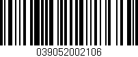 Código de barras (EAN, GTIN, SKU, ISBN): '039052002106'