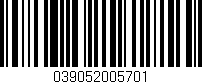 Código de barras (EAN, GTIN, SKU, ISBN): '039052005701'