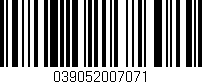 Código de barras (EAN, GTIN, SKU, ISBN): '039052007071'