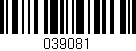 Código de barras (EAN, GTIN, SKU, ISBN): '039081'