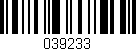 Código de barras (EAN, GTIN, SKU, ISBN): '039233'