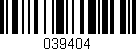 Código de barras (EAN, GTIN, SKU, ISBN): '039404'