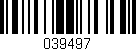 Código de barras (EAN, GTIN, SKU, ISBN): '039497'