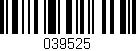 Código de barras (EAN, GTIN, SKU, ISBN): '039525'
