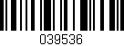 Código de barras (EAN, GTIN, SKU, ISBN): '039536'