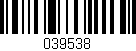 Código de barras (EAN, GTIN, SKU, ISBN): '039538'