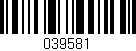 Código de barras (EAN, GTIN, SKU, ISBN): '039581'