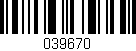 Código de barras (EAN, GTIN, SKU, ISBN): '039670'