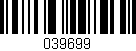 Código de barras (EAN, GTIN, SKU, ISBN): '039699'