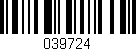 Código de barras (EAN, GTIN, SKU, ISBN): '039724'