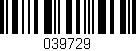 Código de barras (EAN, GTIN, SKU, ISBN): '039729'