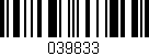 Código de barras (EAN, GTIN, SKU, ISBN): '039833'