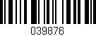 Código de barras (EAN, GTIN, SKU, ISBN): '039876'
