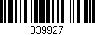 Código de barras (EAN, GTIN, SKU, ISBN): '039927'