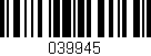 Código de barras (EAN, GTIN, SKU, ISBN): '039945'