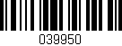 Código de barras (EAN, GTIN, SKU, ISBN): '039950'