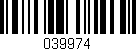 Código de barras (EAN, GTIN, SKU, ISBN): '039974'