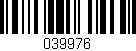 Código de barras (EAN, GTIN, SKU, ISBN): '039976'