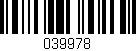 Código de barras (EAN, GTIN, SKU, ISBN): '039978'