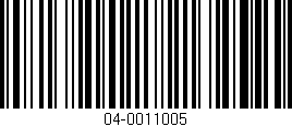 Código de barras (EAN, GTIN, SKU, ISBN): '04-0011005'