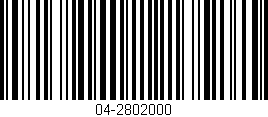 Código de barras (EAN, GTIN, SKU, ISBN): '04-2802000'